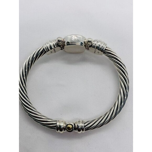 David Yurman Hinge Watch Case Bangle Bracelet 925 585 14k 8" - Picture 9 of 9